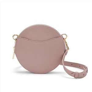 Cuyana mini circle belt bag in blush pink
